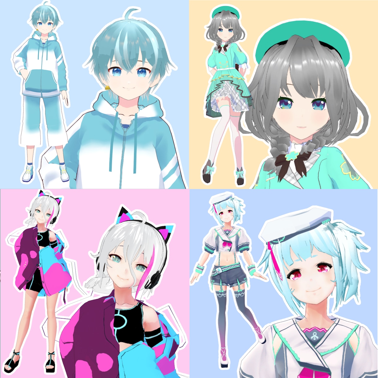 割引★商用・グッズ可！オリジナル3Dモデル作ります Vtuber活動やゲーム配信、VRChat等に！お着替え可能 イメージ3