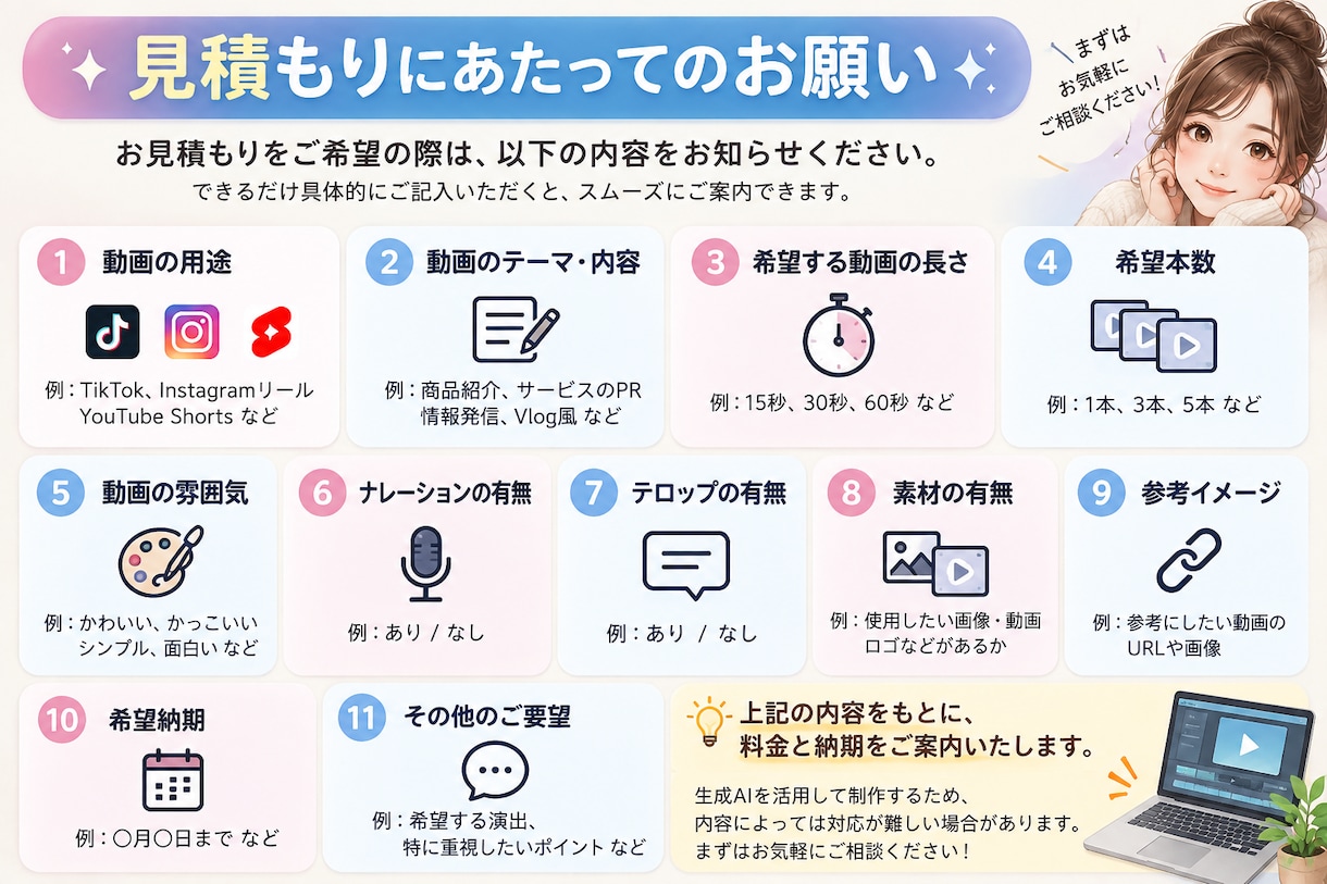 Instagram・TikTok・Xの投稿文をます 投稿内容を送るだけ！読みやすく自然なSNS文章を作成します イメージ1