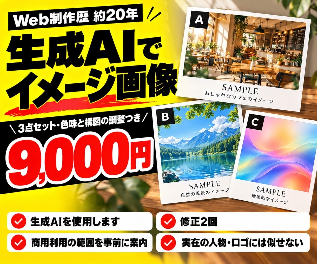 生成AIでイメージ画像を制作します 3点セット|色味・構図の調整つき・修正2回 イメージ1