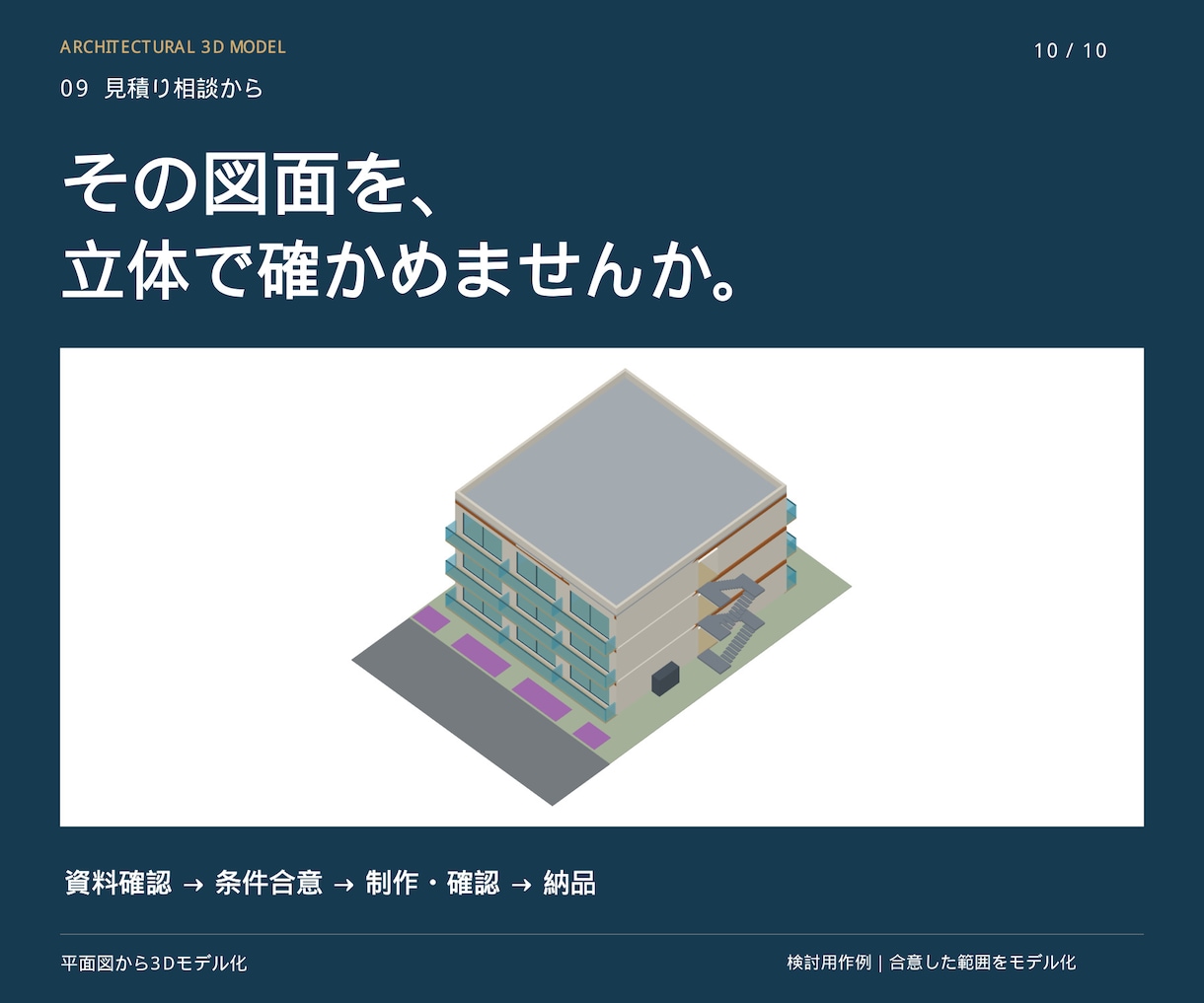 平面図やスケッチを建築3Dモデルにします 建物の高さ・奥行き・形状を、立体でわかりやすく イメージ10