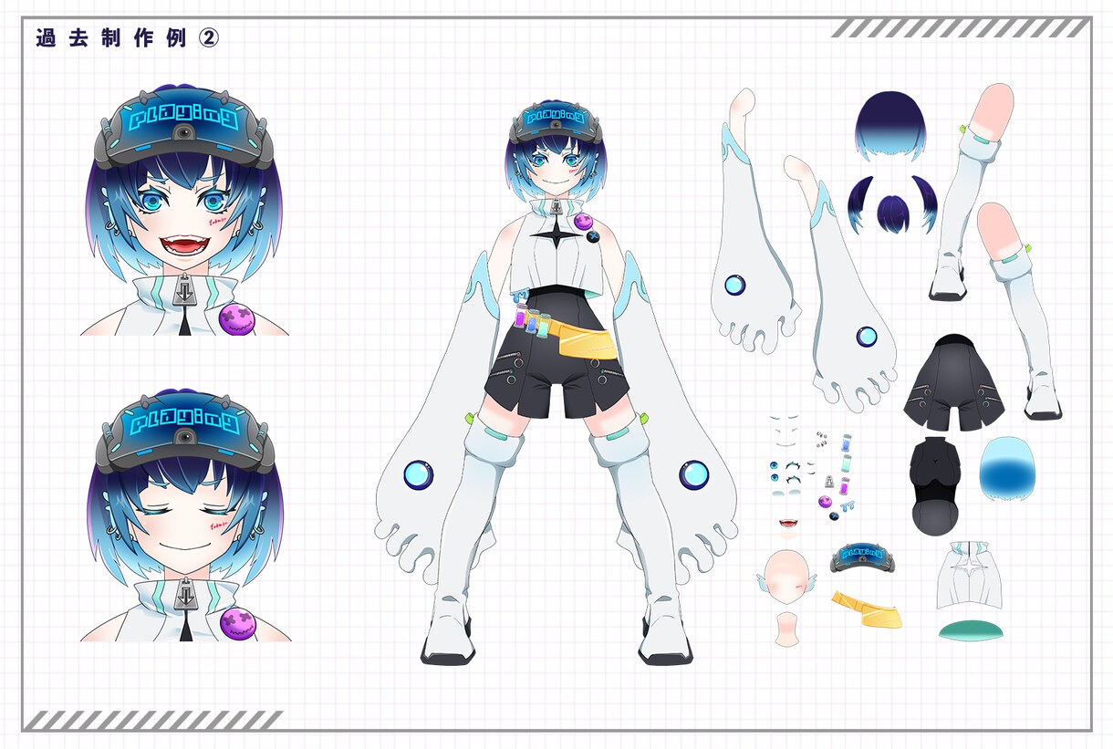 Live2d用パーツ分けイラスト描きます オーダーメイドのキャラクターでVtuberを始めたい方へ イメージ4