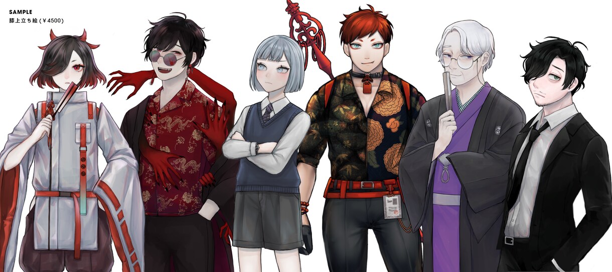 老若男女の立ち絵を描きます キャラの年齢や美醜問わず描けます。ゲーム制作・TRPG等に イメージ2