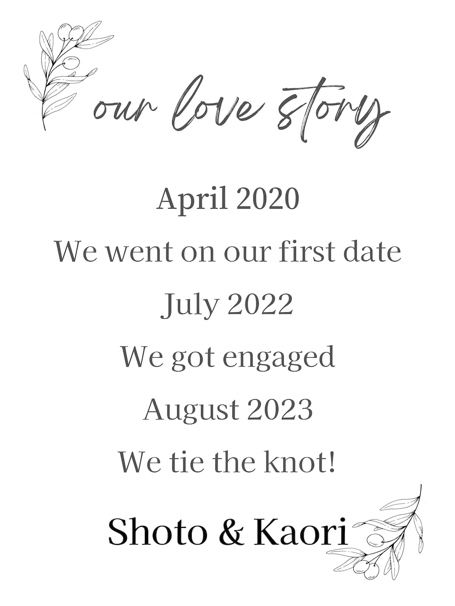 記念日ボード2種類からお選びいただけます 海外で人気ミニマル系 our love story イメージ2