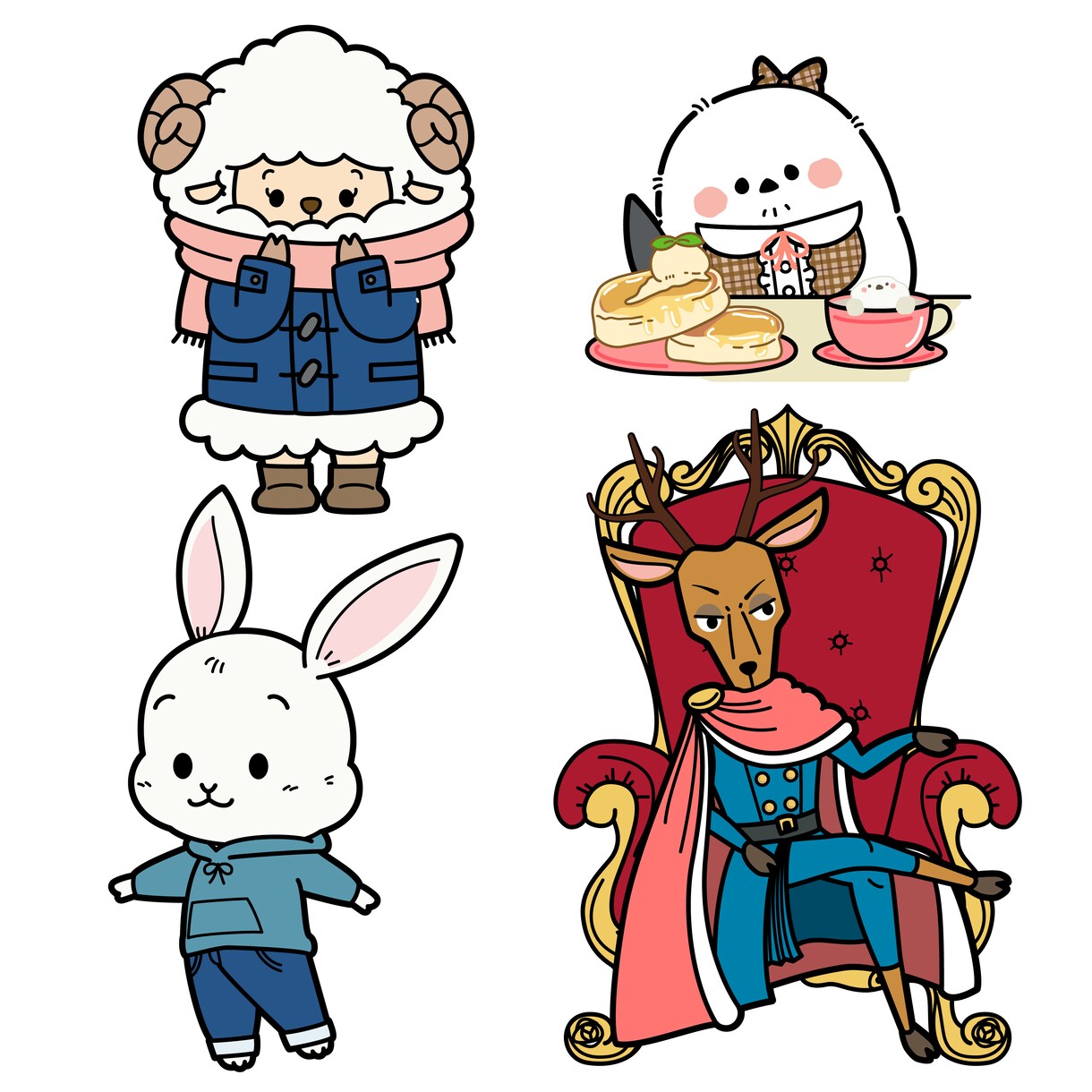 商用OK！ゆるくてかわいい動物キャラ描きます 小物＆洋服無料！SNSなどで使えるイラストはお任せください！ イメージ4