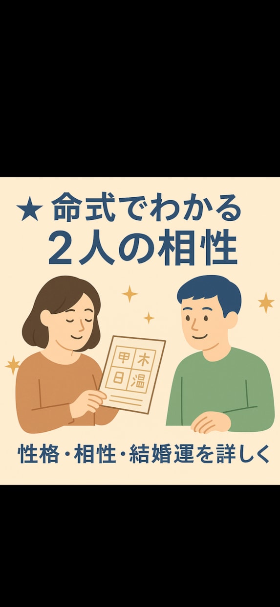 あの人との相性、四柱推命でまるっと見ます 恋愛、家族、友達、誰とでも占えます。質問何度でもOK イメージ1