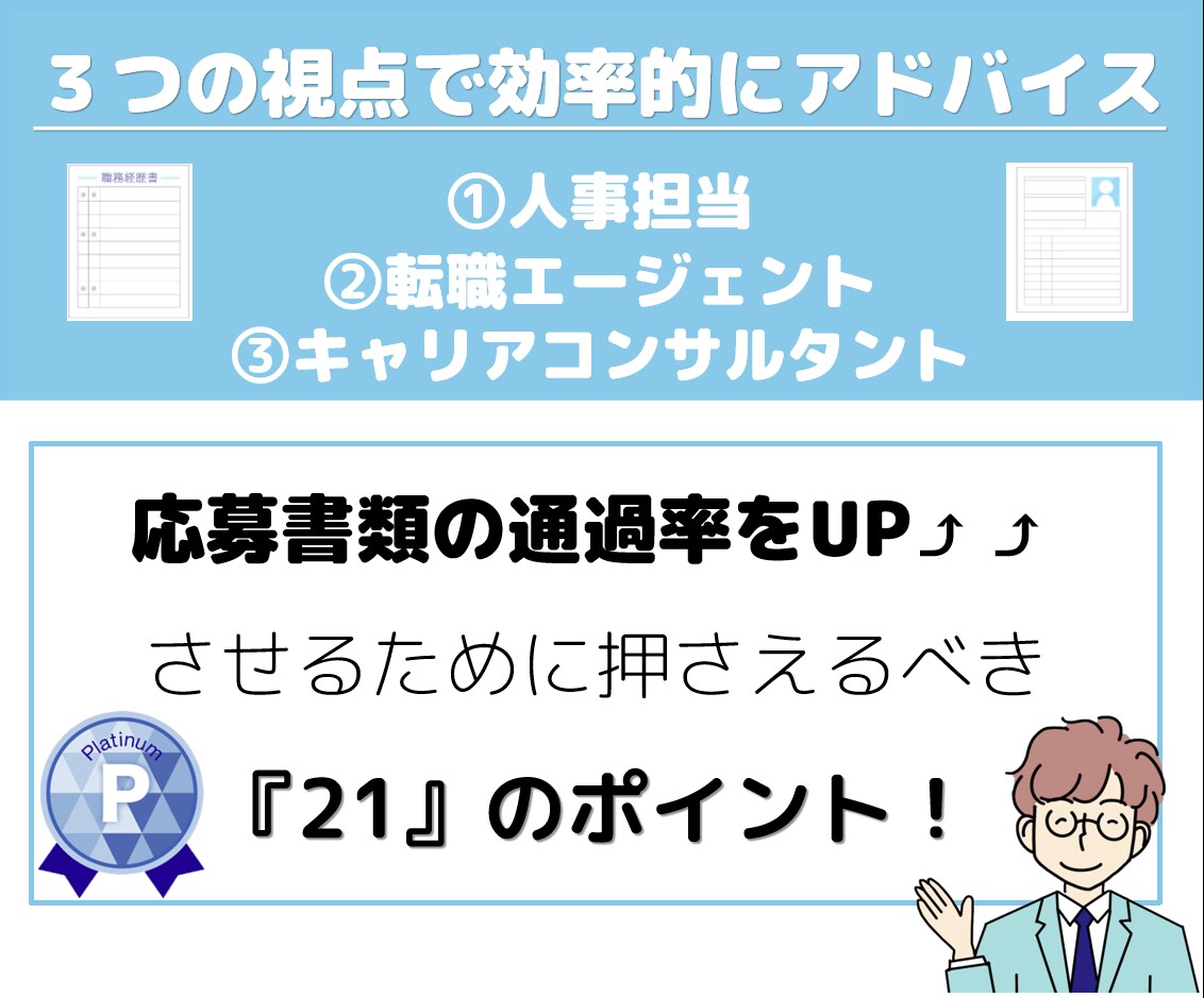 ３つの視点から自己PRと職務経歴書を添削します 自己PR、職務経歴書、履歴書、強み、添削、キャリア相談、転職 イメージ1