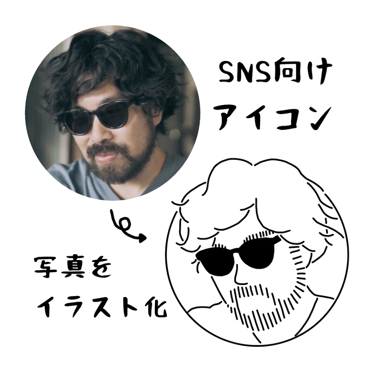 SNS用のアイコンを作成します 写真を元にSNS用のイラストを作成します イメージ1