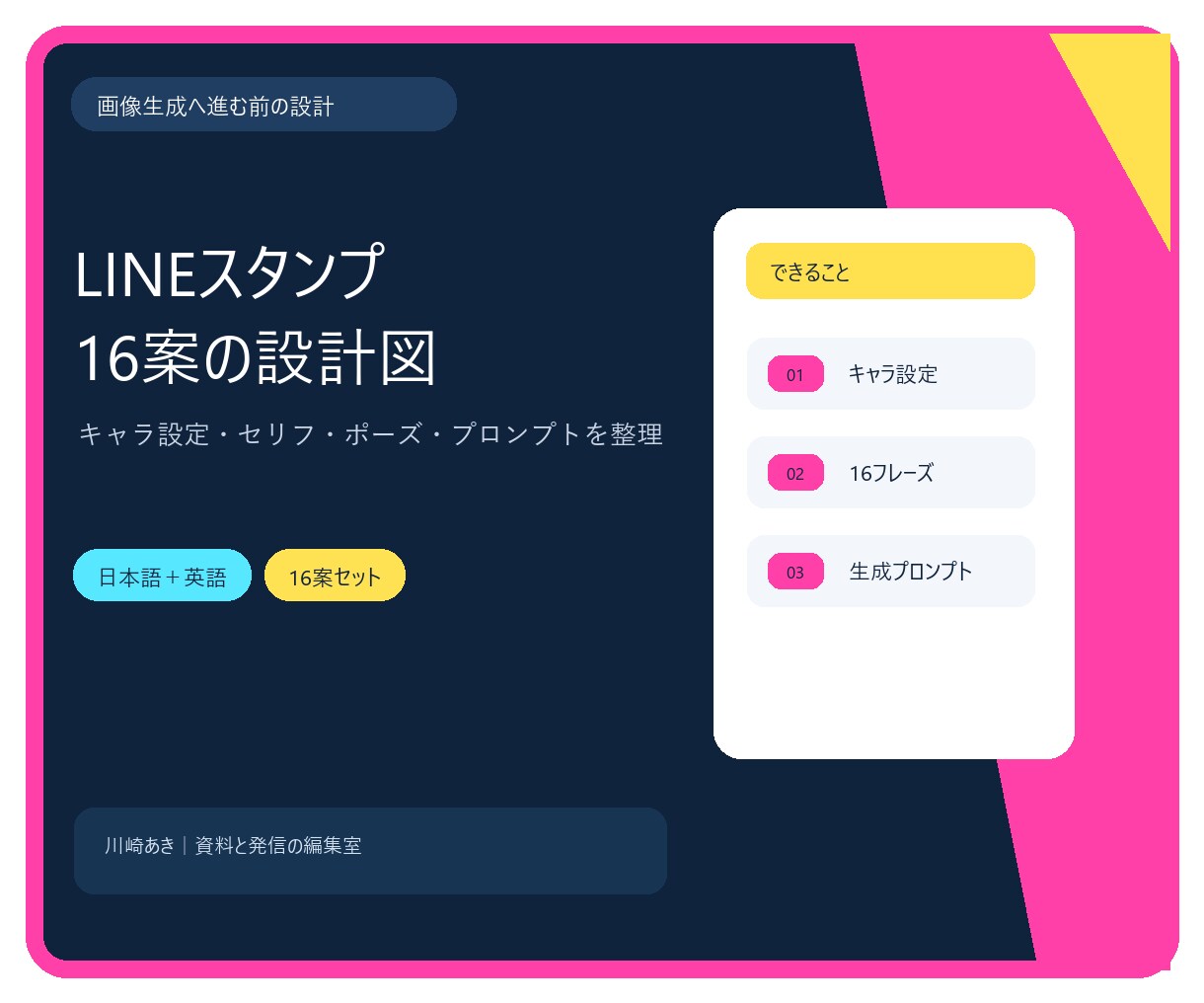 LINEスタンプ用キャラ設定とプロンプトを作ります 画像生成で使える16案セットをお渡しします イメージ2