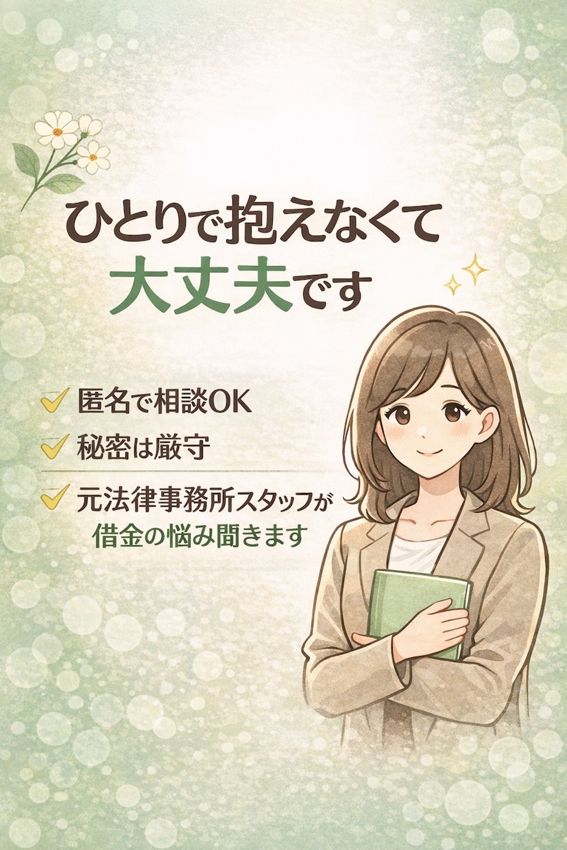 借金の悩み｜元法律事務所スタッフが相談のります 誰にも言えない借金の不安を安心して話せる場所 イメージ1