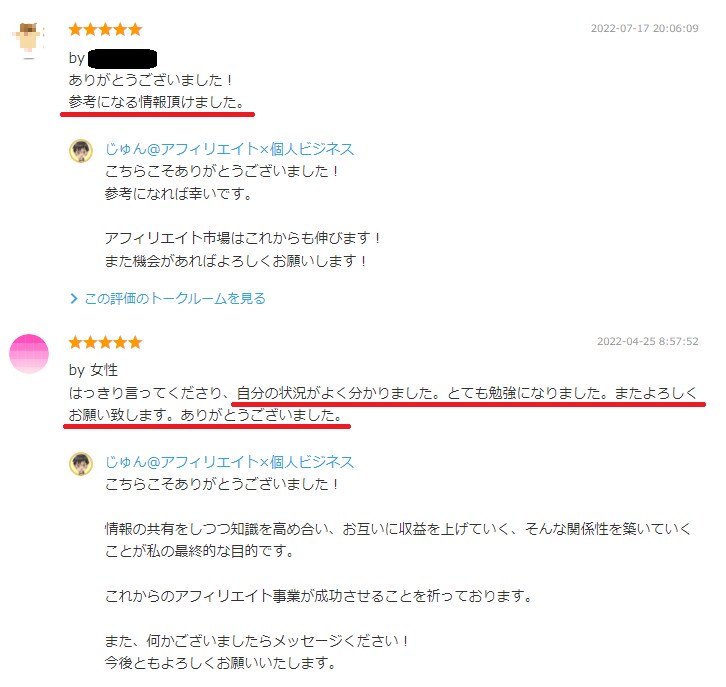 ブログアフィリエイトの通話で個別コンサルをします あなたのアフィリエイトの悩みをズバッと解決してください！ イメージ6