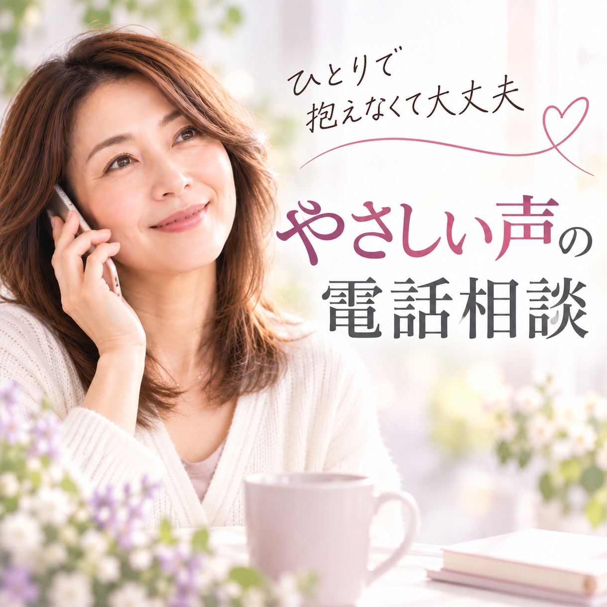 優しい声で、あなたのお話じっくり聴きます 話すだけで、心がふっと軽くなる時間を届けます イメージ1