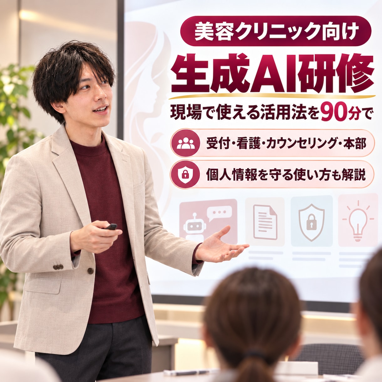 美容クリニック向け生成AI研修を行います 現場・バックオフィスの両方で使える事例を解説 イメージ1