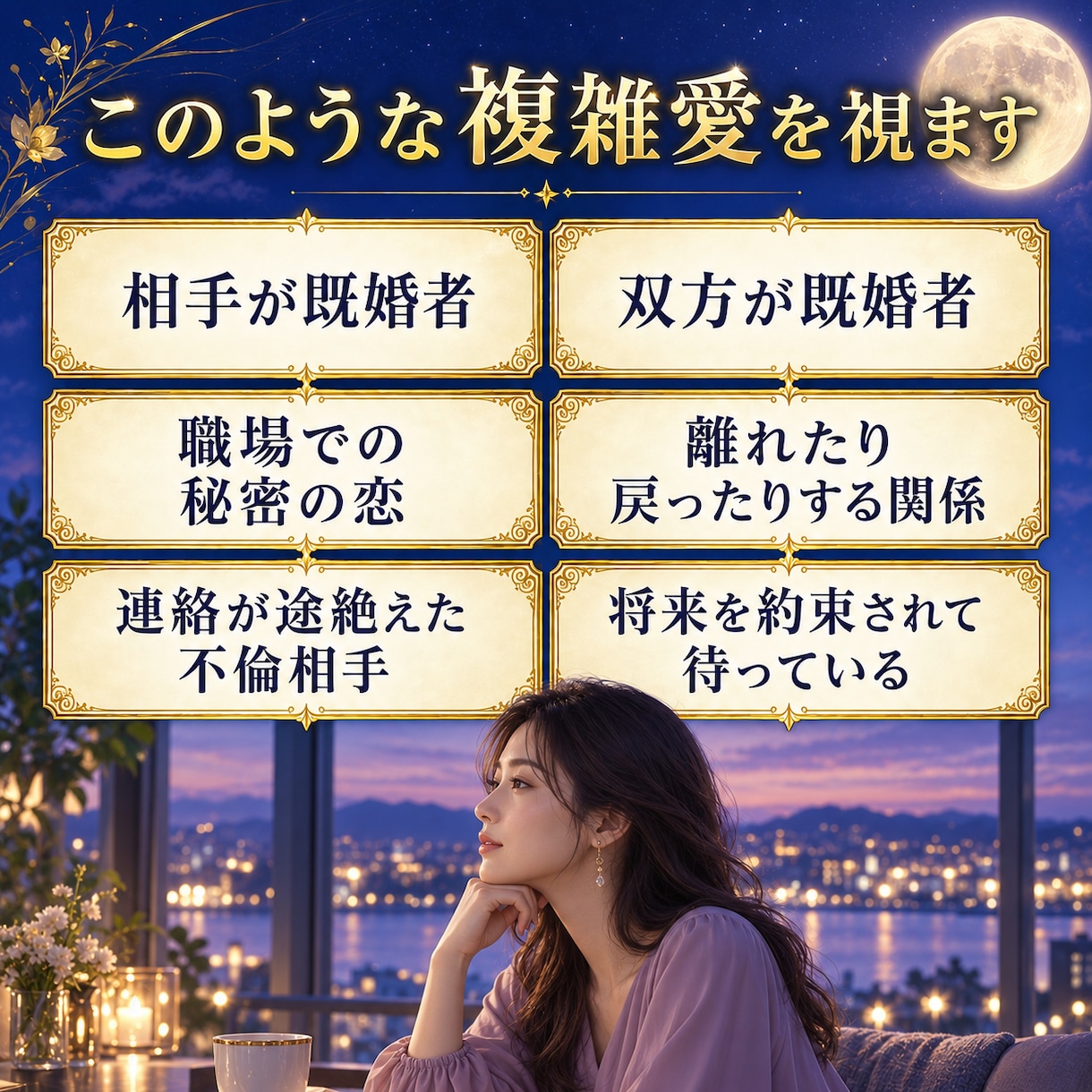 不倫・複雑愛に隠れた本音と二人の未来を霊視します 家庭への気持ち・離れられない理由・二人の行方を読み解きます イメージ9
