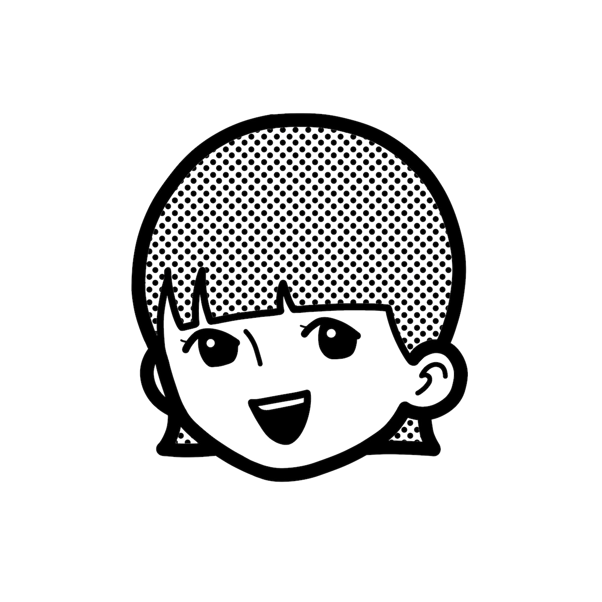 格安！モノクロ顔だけイラスト作成します アイコンにぴったり！短納期でシンプルなイラストを作成します！ イメージ3