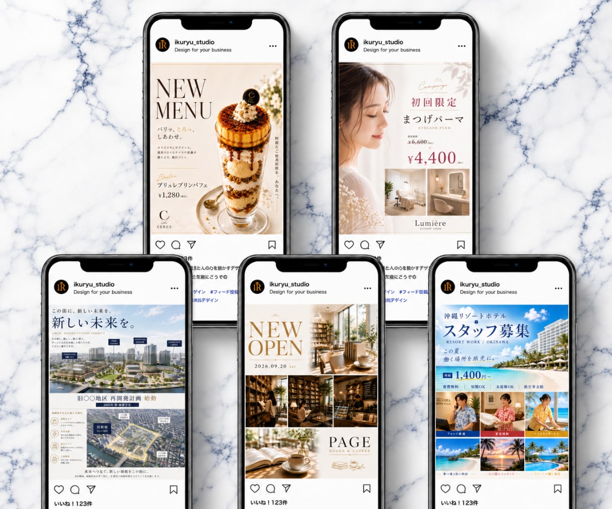 Instagramフィード投稿をデザインします 投稿の目的から一緒に考え、魅力を形にします イメージ2