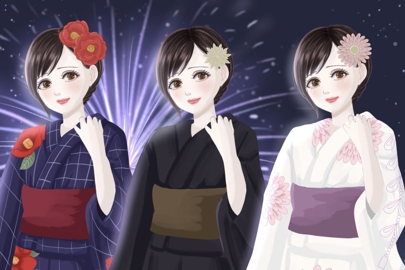 セミオーダー浴衣立ち絵描きます 3種類から選べる浴衣で、あなただけの一枚を。 イメージ1