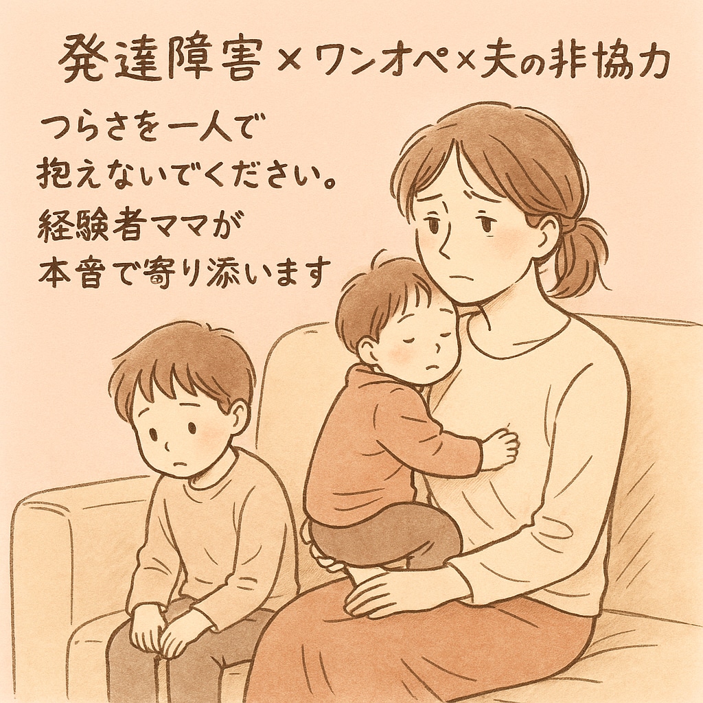 発達障害児ワンオペ夫の非協力同じママが寄り添います 発達障害の育児・夫の無理解・ワンオペ同じ立場のママだから、、 イメージ1