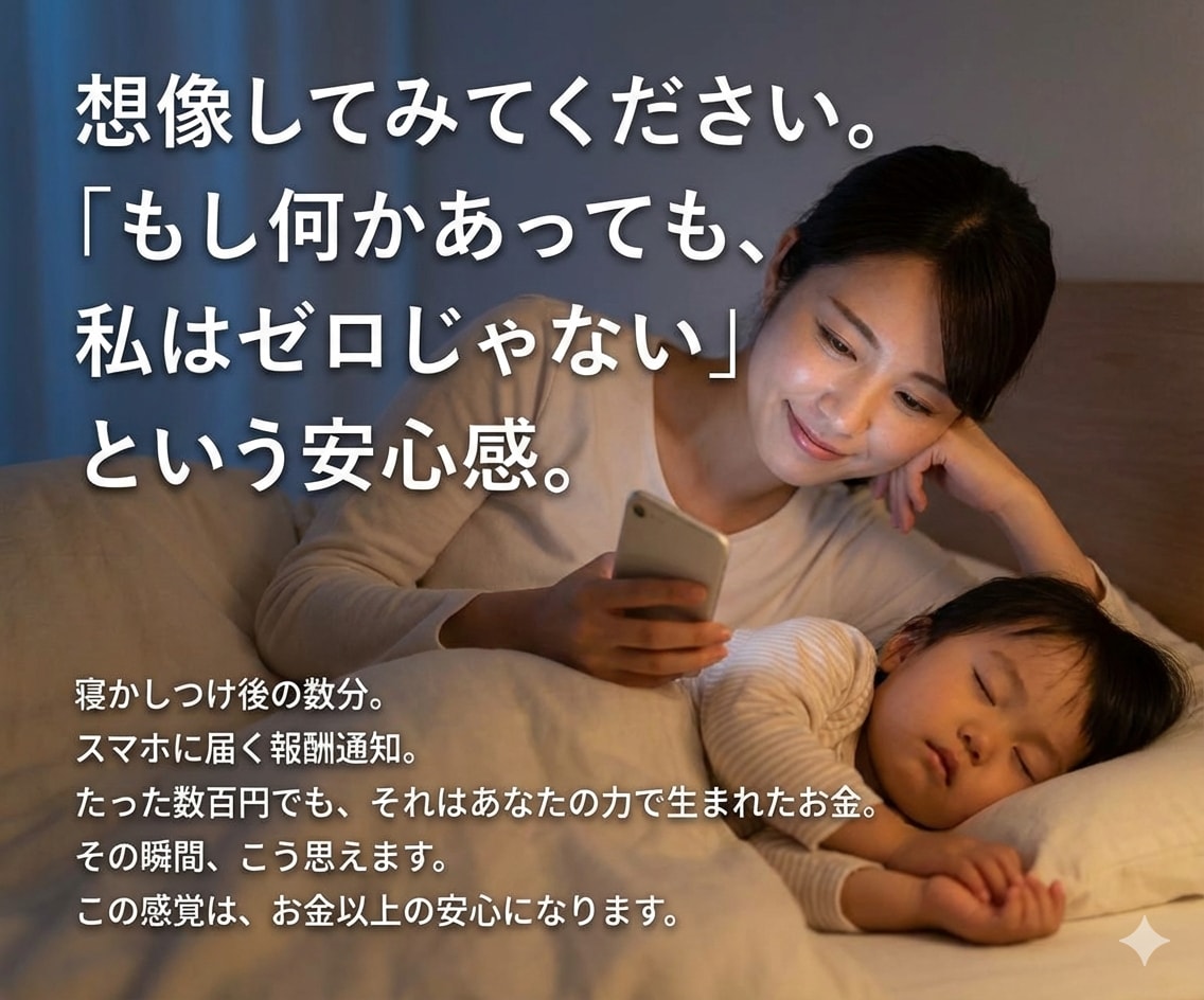 スキル0で子育てママが隙間時間で稼げた方法教えます スマホでOK／初心者向け／顔出し・実名なし／SNS不要／在宅 イメージ8