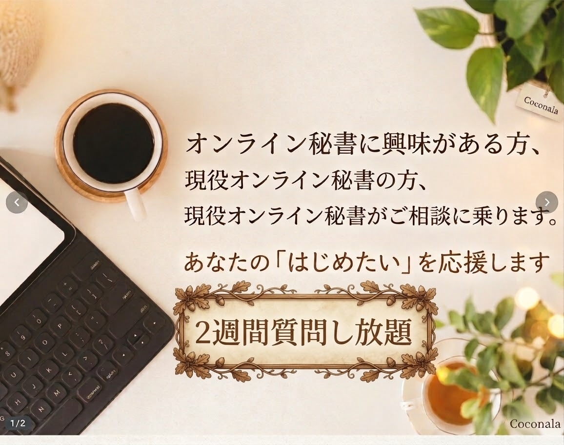 オンライン秘書を目指している方、ご相談にのります 〜現役オンライン秘書が悩みにお答えます。2週間質問OK イメージ1