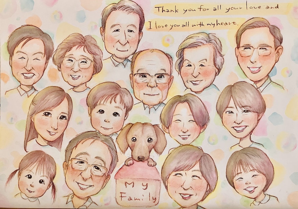 贈った瞬間笑顔が生まれるあたたかい似顔絵描きます 還暦・誕生日・ウェディング、大切な人への一生モノの贈り物 イメージ5