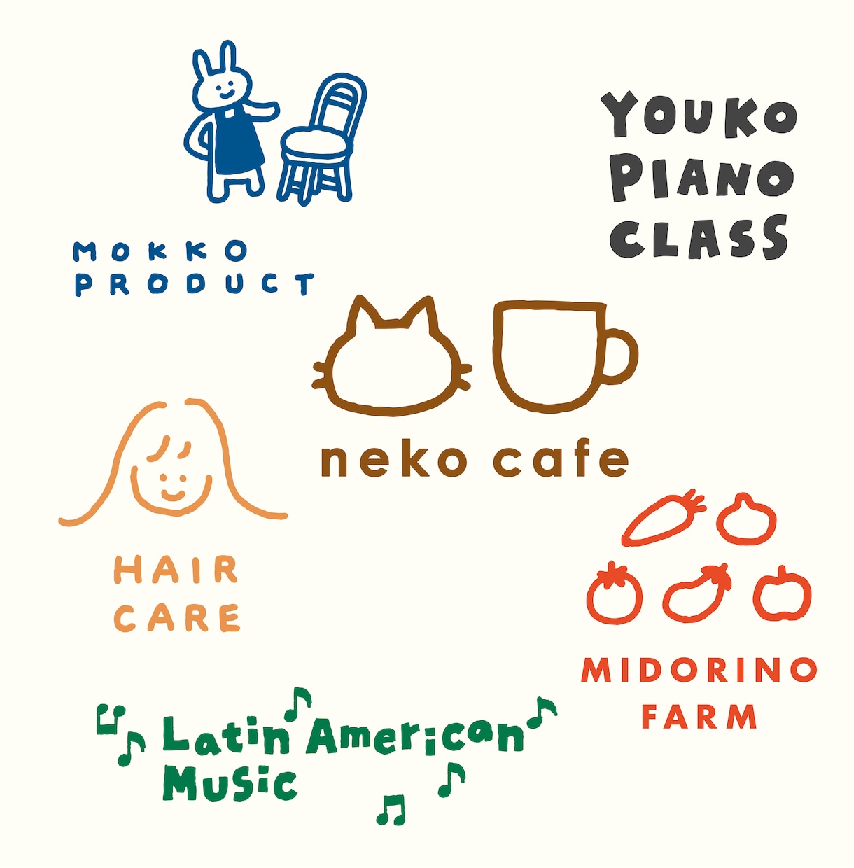 かわいい 手描き風 イラストロゴ作ります 線画のわかりやすい あたたかいロゴです イメージ2