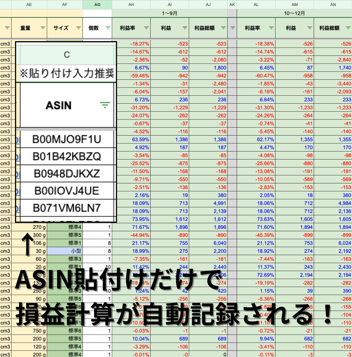 Amazon利益計算&データ蓄積ツールを開発します 見積もり作業から解放！複数ASINを一瞬で利益計算＆管理 イメージ2