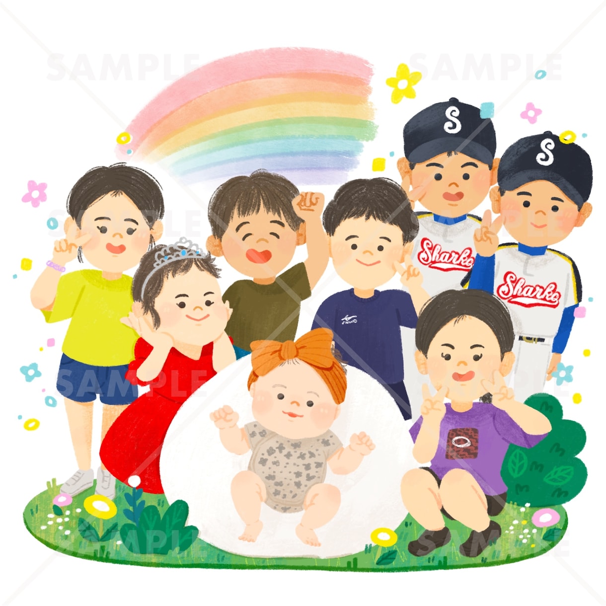 大切な思い出をイラストに！かわいい似顔絵描きます お祝い◎プレゼントも！思い出感じる可愛く飾れる似顔絵描きます イメージ9