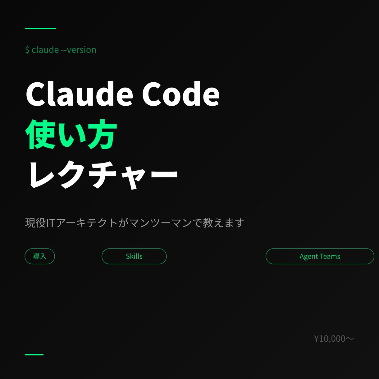 Claude Codeの使い方を教えます 現役ITアーキテクトがマンツーマンで導入から実践まで イメージ1