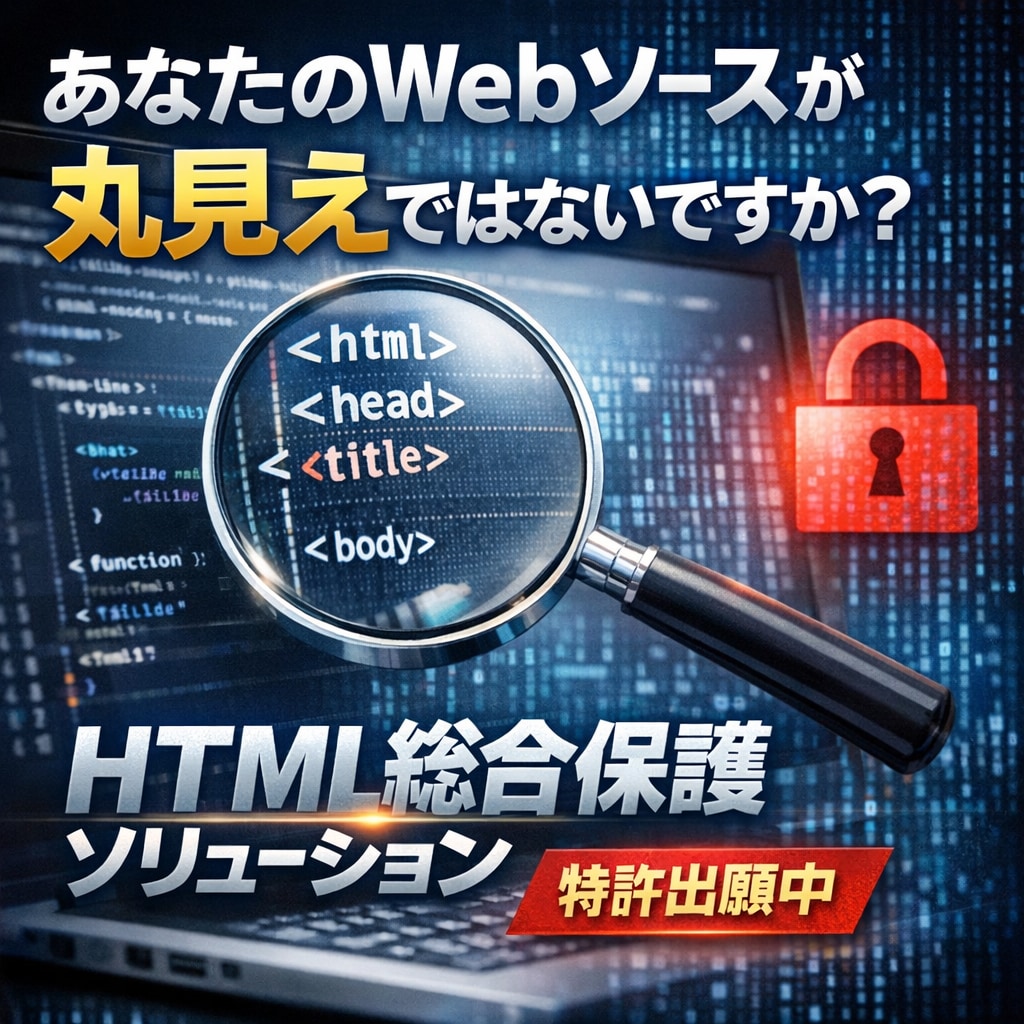 特許出願中 あらゆるWeb不正コピーから守ります あなたのWeb、丸見えじゃもう古い。改造も防げる！ イメージ1