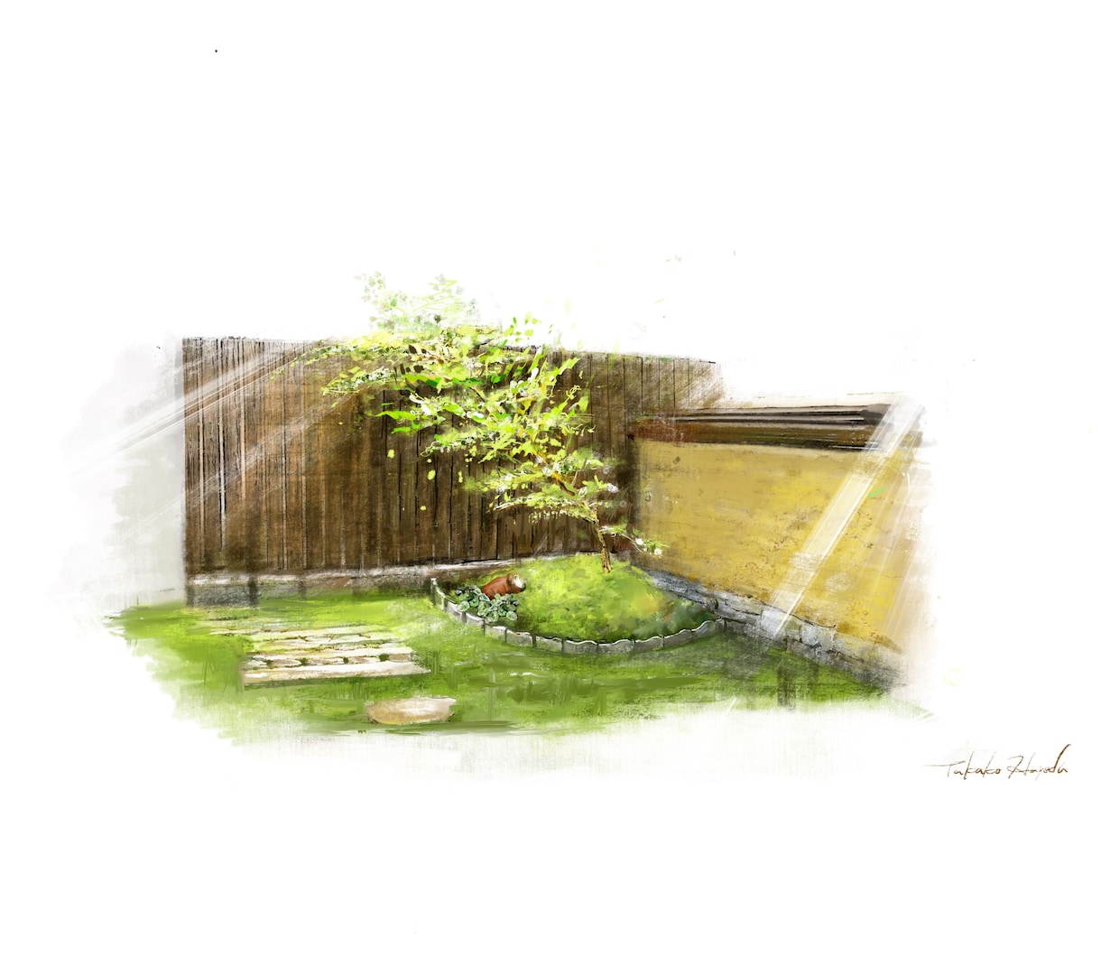 手描きの建築パース、造園パースお描きします 温かみのある手描きパース画で心の架け橋を イメージ5