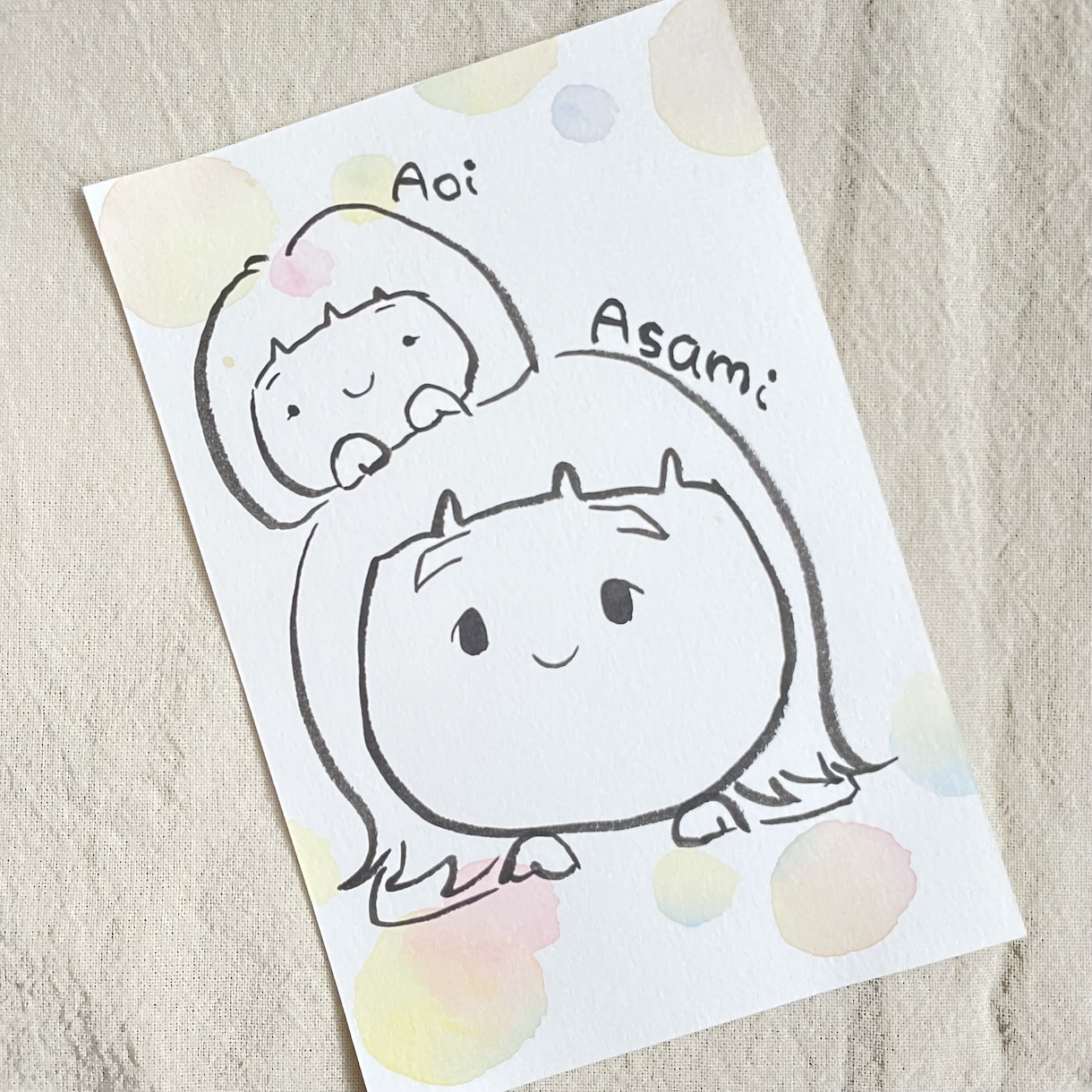 ゆるかわ筆タッチの似顔絵の作成をします キャラクターちっくな似顔絵！墨の質感で世界に１つのプレゼント イメージ5