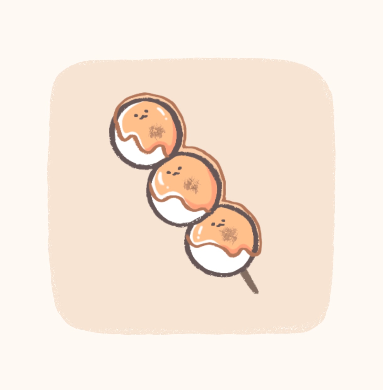 ゆるかわ食べ物イラスト描きます ちょっぴりシュールなお顔。お顔なしもOKです！ イメージ2
