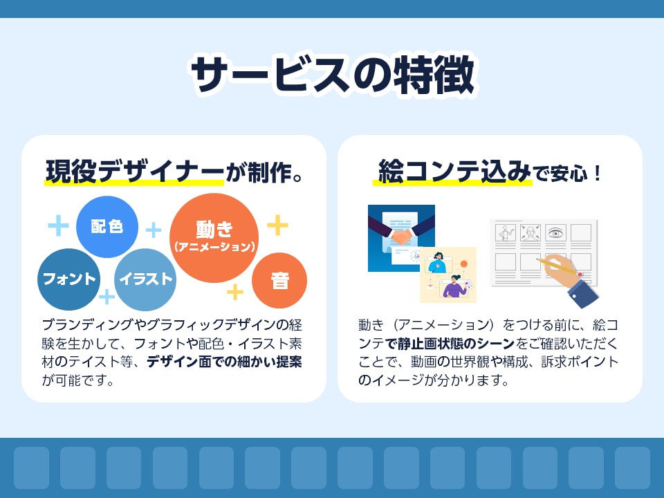 現役デザイナーが「伝わるアニメーション」制作します 絵コンテ込みで安心♪デザイン×動きで情報を魅力的に伝える！ イメージ2