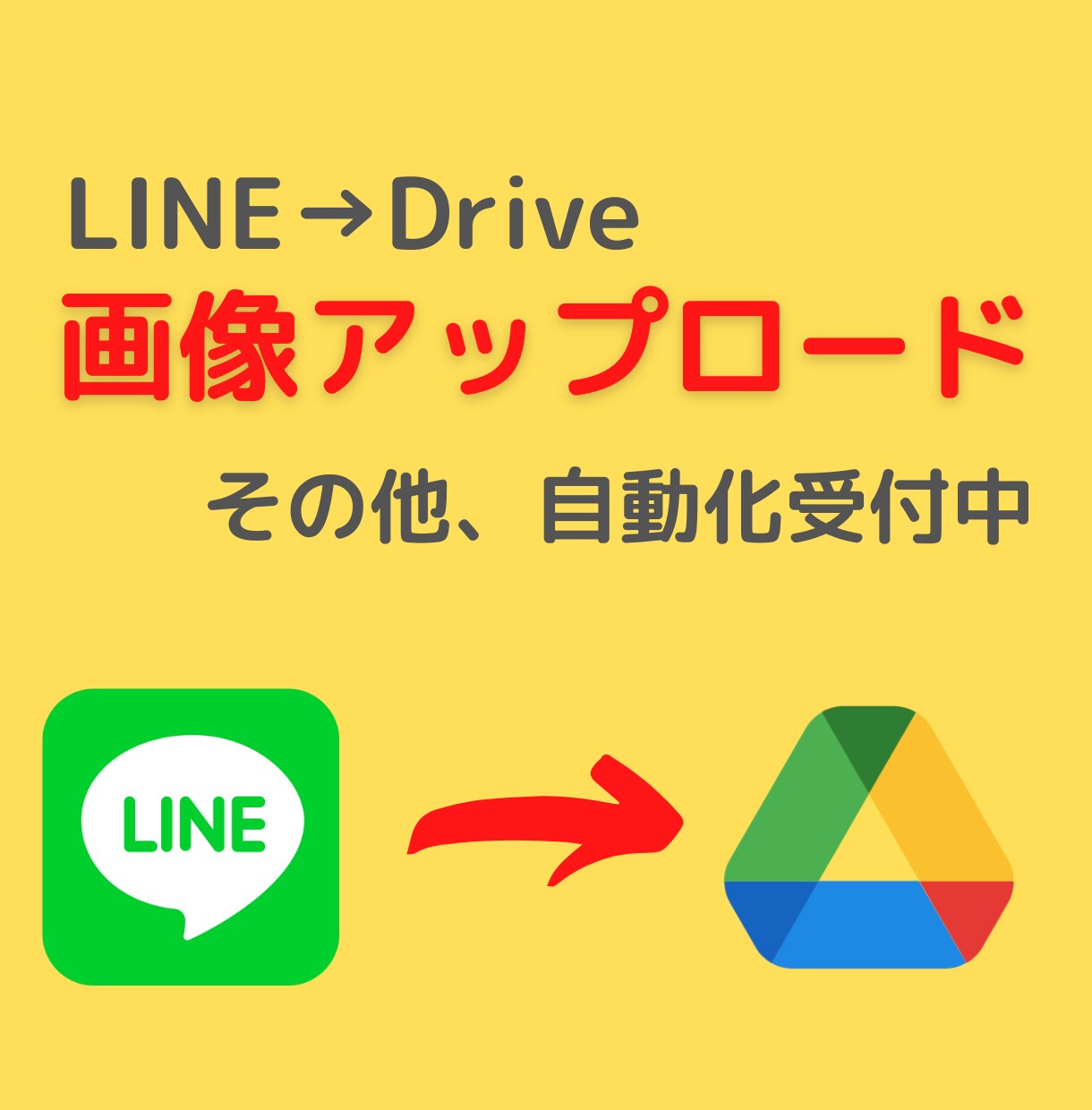 LINEとDrive連携させ自動アップロードします 時間は作れる。時間を賢く作って、好きなように使おう！ イメージ1