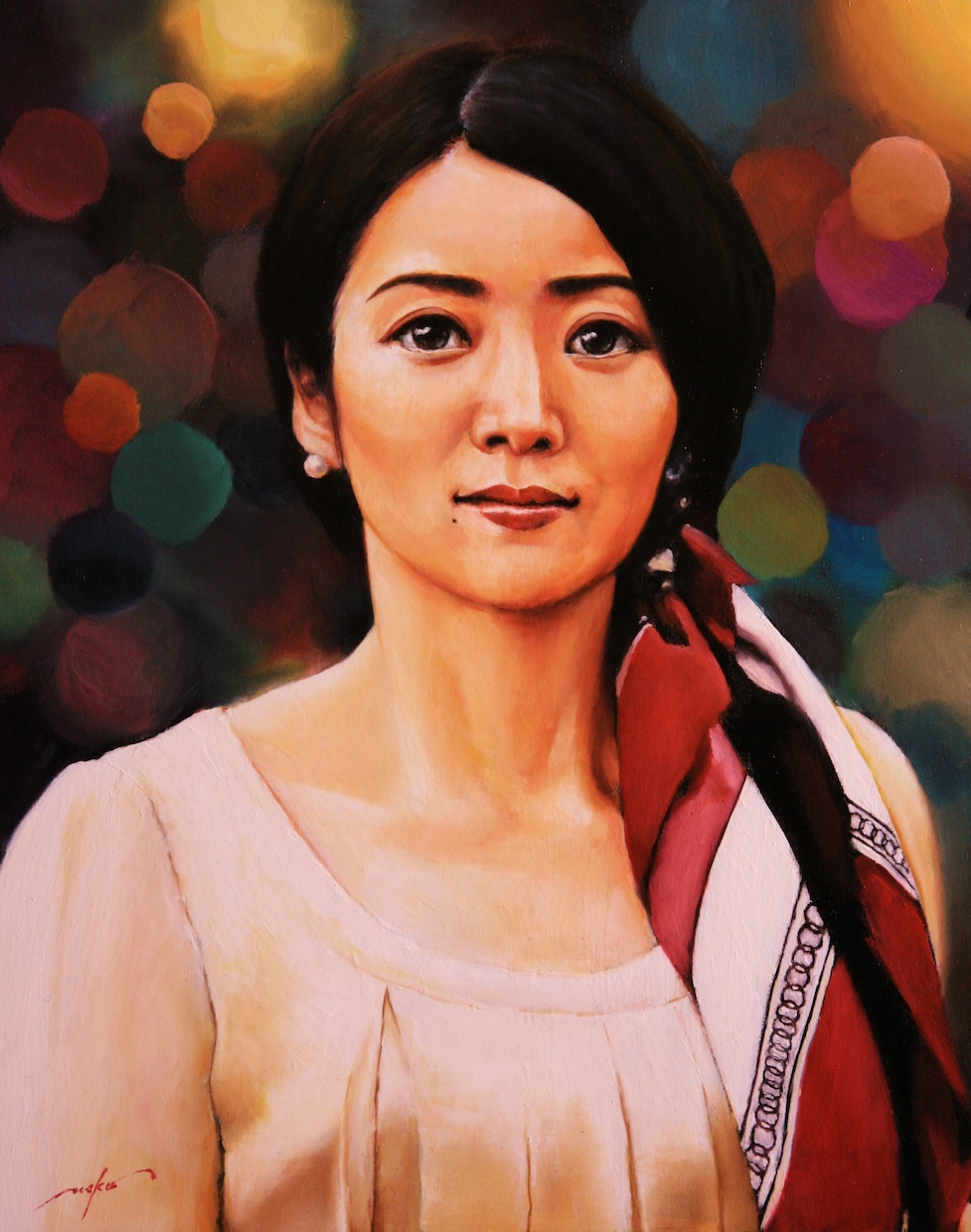 国際賞受賞のプロの画家が人物画を油絵で描きます ご家族や大切な方との想い出をアナログアートとしてお届けします イメージ9