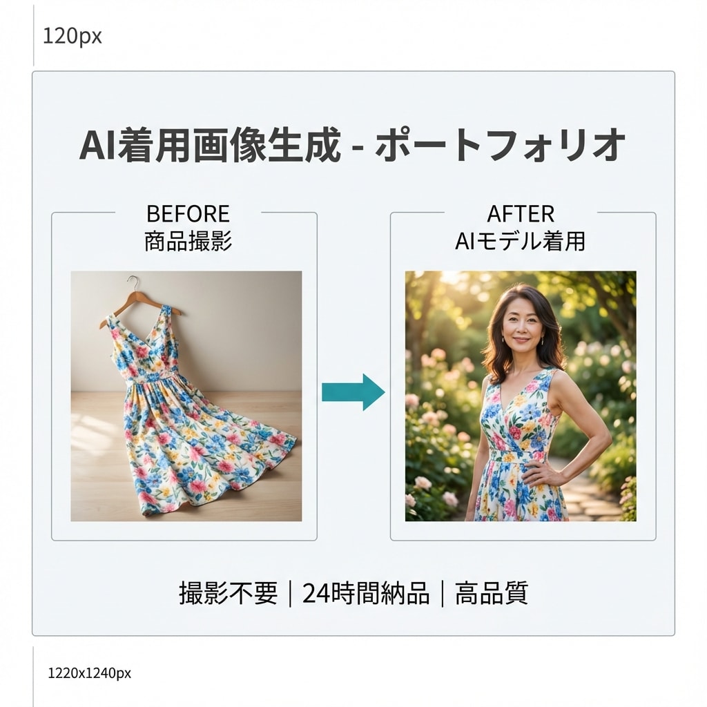 撮影不要!AIモデル着用画像を24H納品します スピード×低コスト!商品1枚から即対応可能 イメージ5