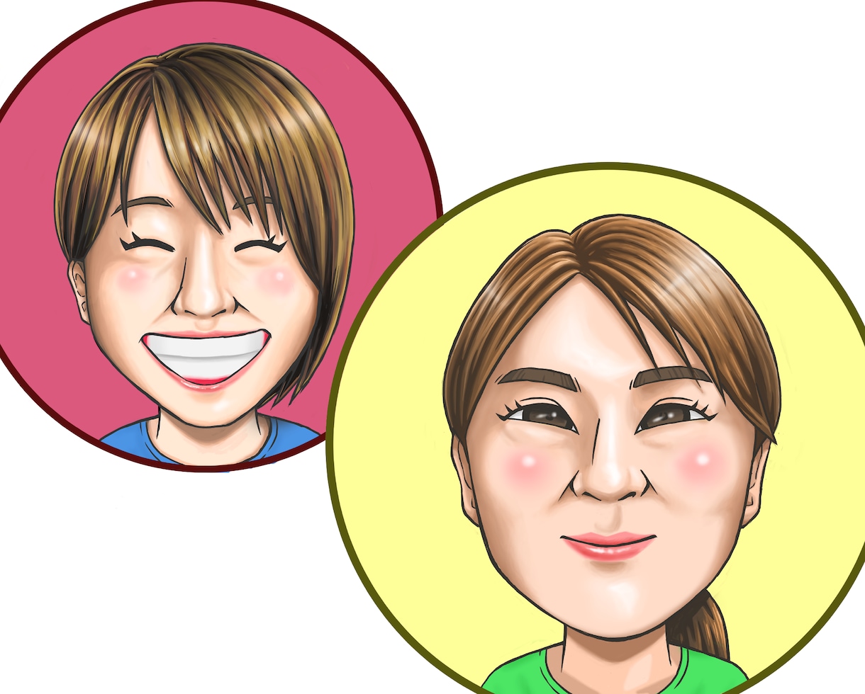 ポップでかわいらしい似顔絵、厚塗りでお描きします 目を引くサムネイルやアイコン。ビジネス全般にも イメージ1