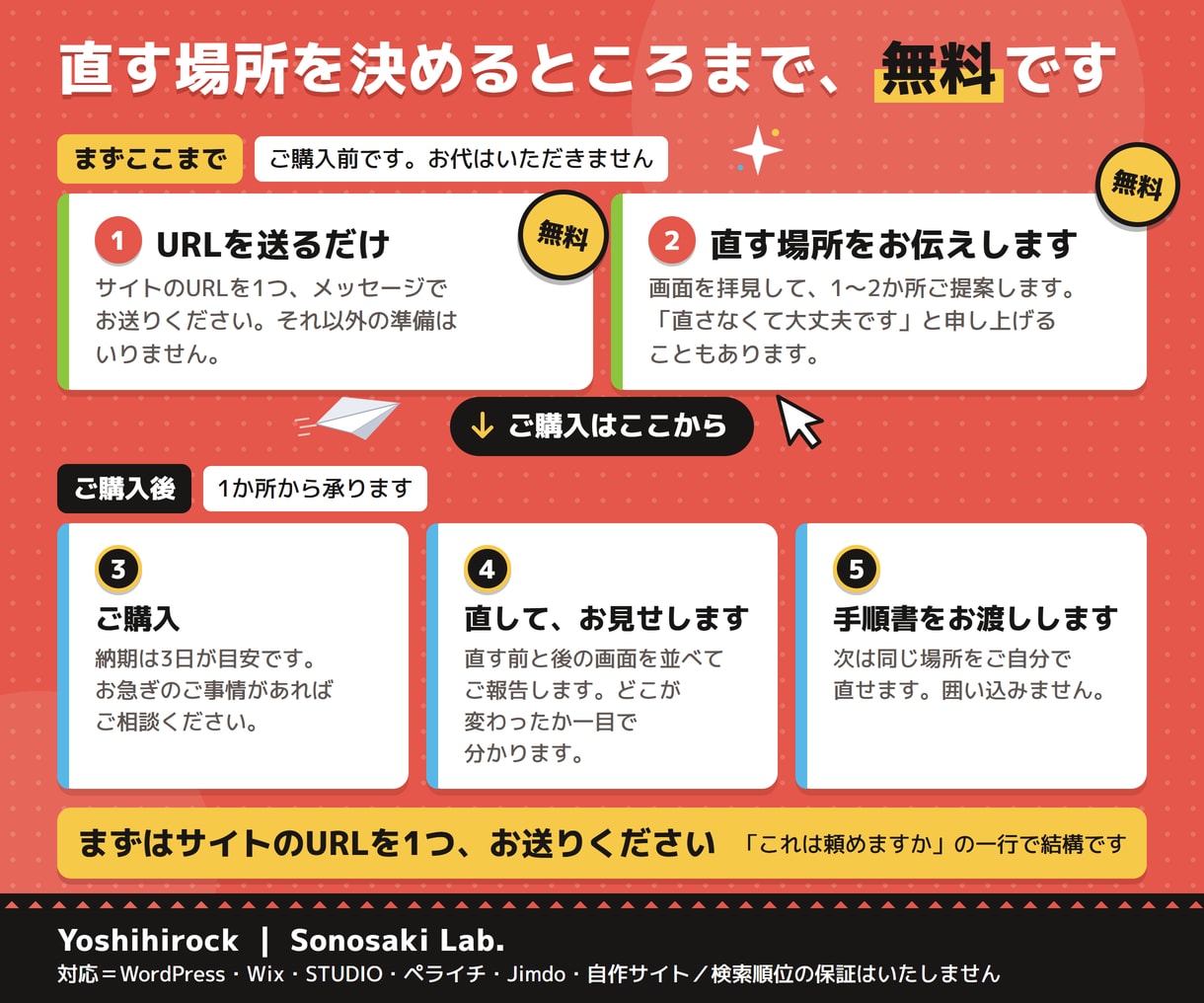 無料でチェック、ホームページ修正・更新をします URLを見て直す場所をお伝えします｜1か所5,000円〜 イメージ2