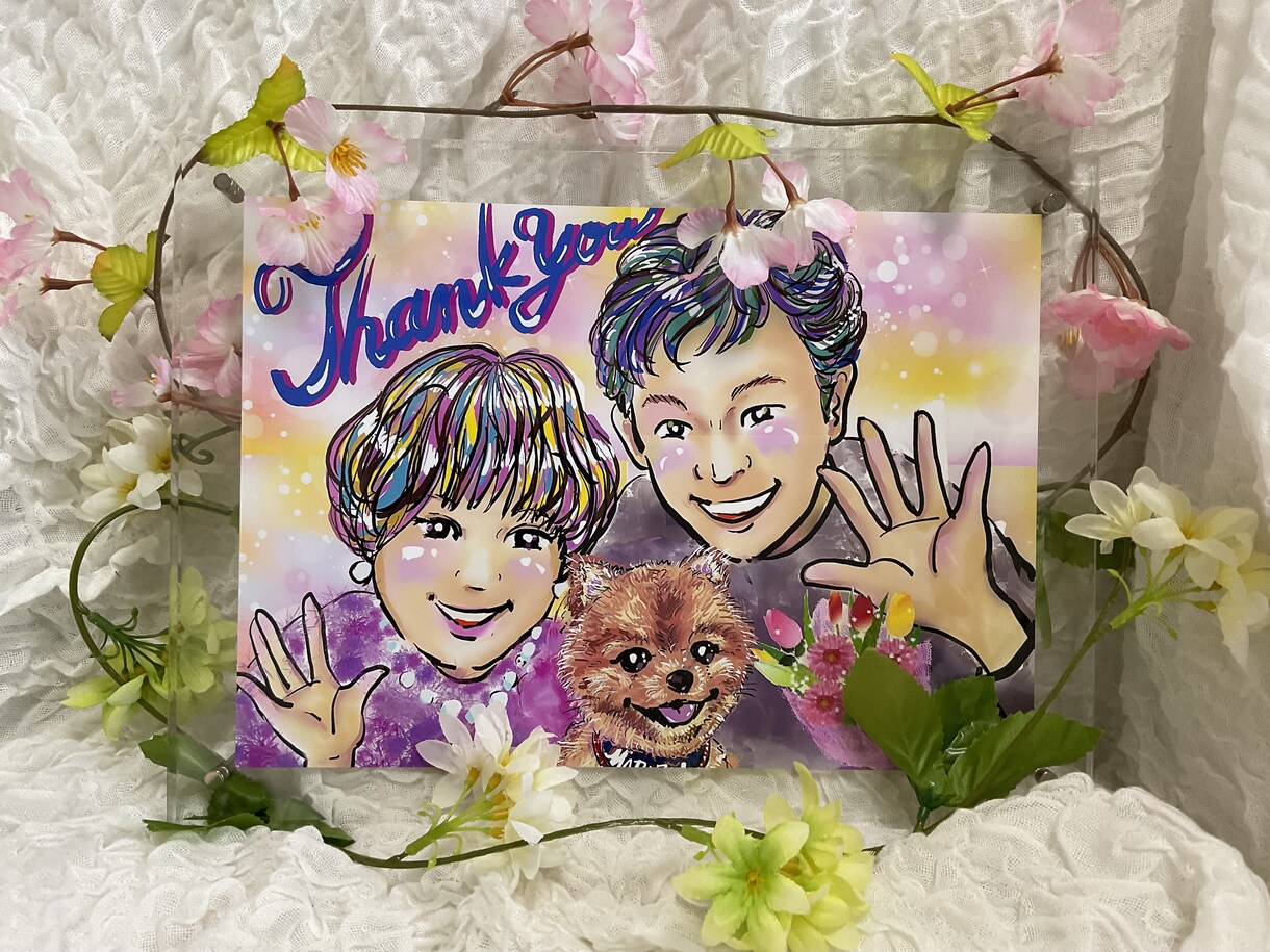 何人でも似顔絵一律5000円で描きます 。結婚祝いや還暦祝いなど、目的やご希望を何でもお伝えください イメージ4