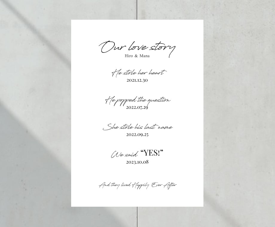 ウェルカムスペースのアワーラブストーリー作成します 世界に一つだけの二人のOurLoveStory イメージ1