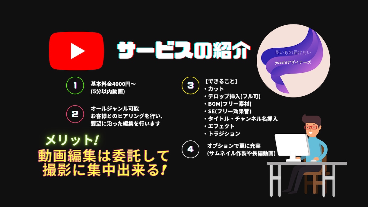 YouTube用・他SNS用動画編集承ります リーズナブルで高品質な動画編集をオールジャンルお受けします イメージ2