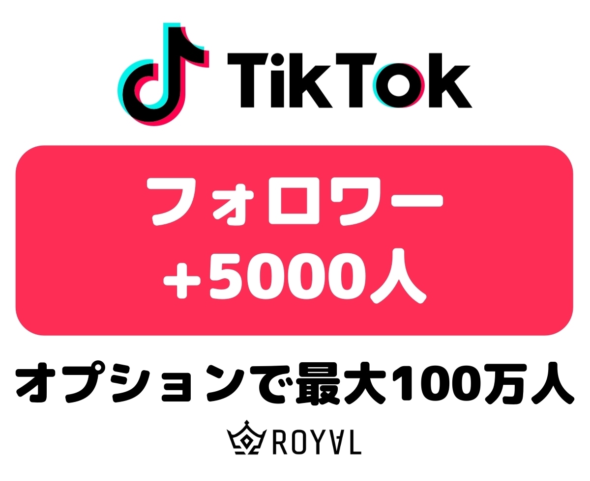 TikTokフォロワーを5000人増やします ⭐複数アカウントに振り分け可能・格安・高速・外国人⭐ イメージ1