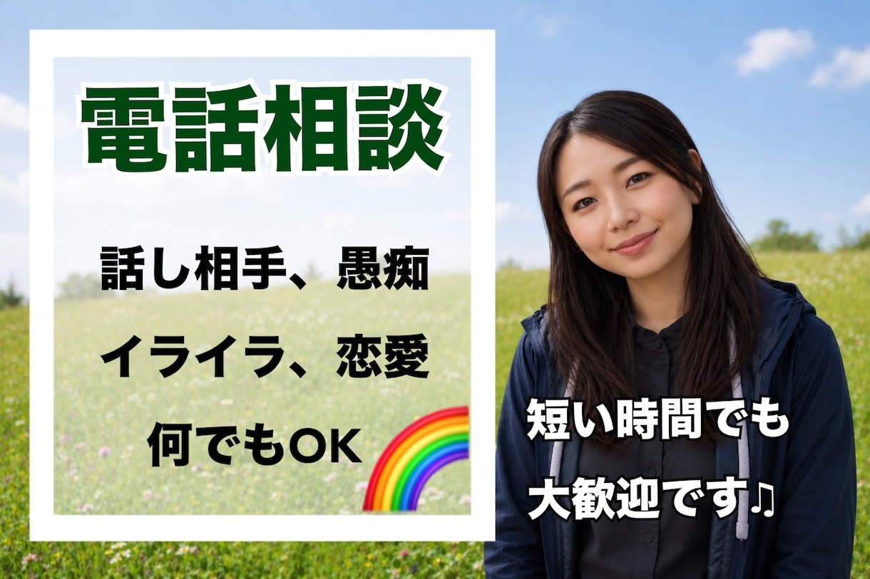 全然知らない関係だからこそ気軽に聴きます 「大丈夫！」が口癖の人いませんか？話してスッキリしましょう イメージ1