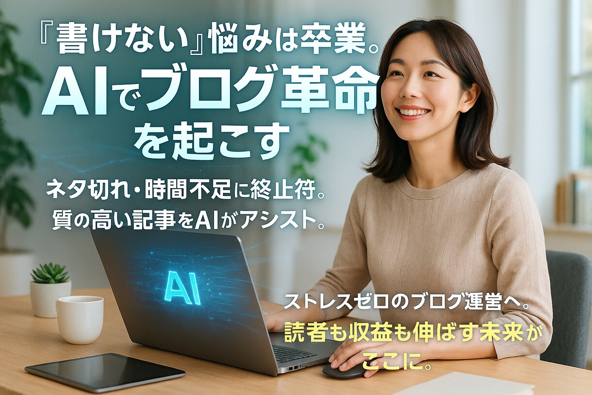 先着1名限定AI副業100記事2万円即納できます AI初心者でもトレンドに乗り、チャンス到来！即日サイト運営 イメージ1