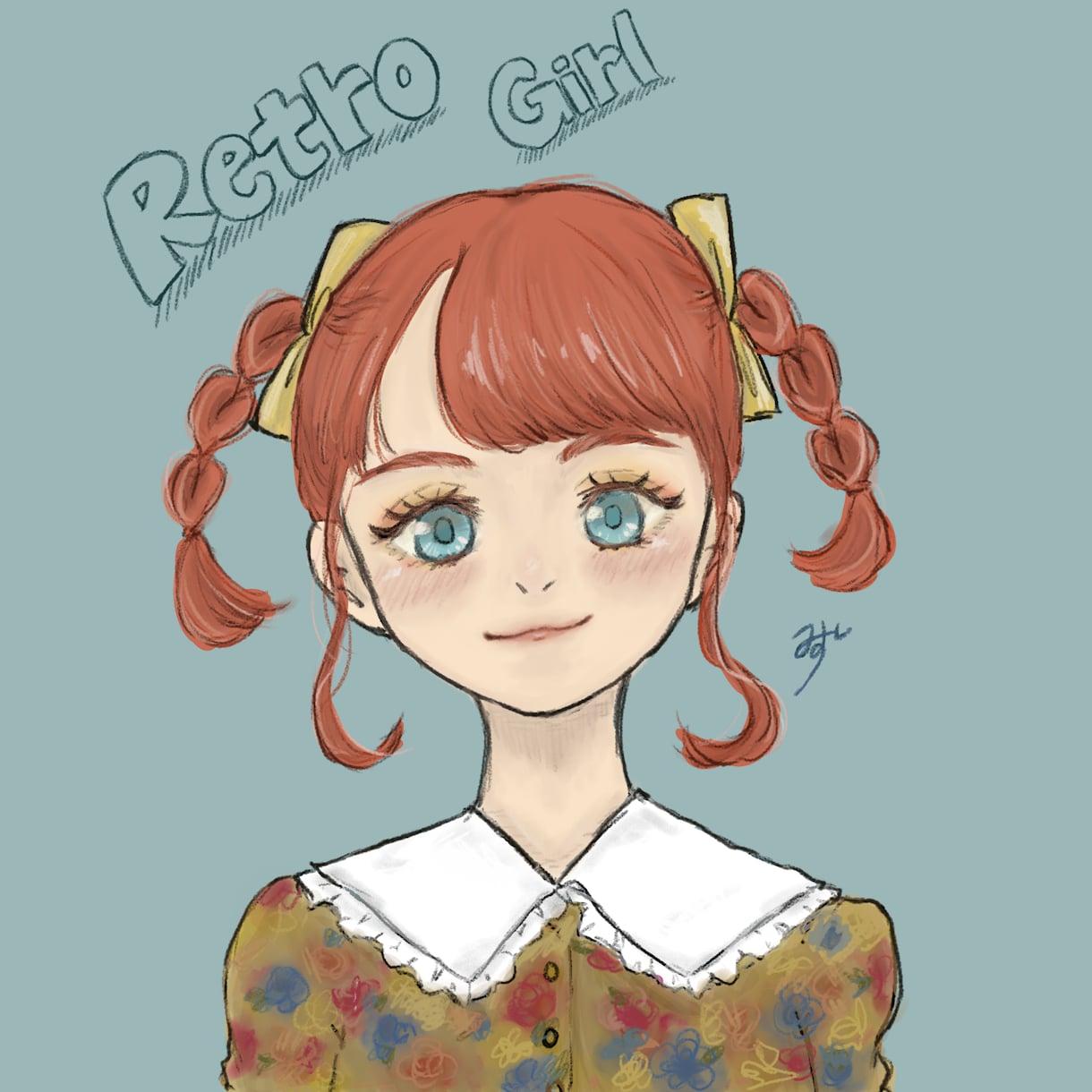 レトロかわいい女の子を描きます 温かみのあるレトロ，クラシックな女の子はいかがですか？ イメージ1