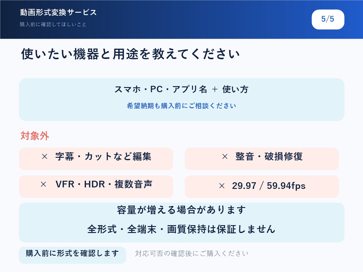 短い動画1本をMP4に変換します 購入前に対応可否を確認 動画1本1000円 イメージ5