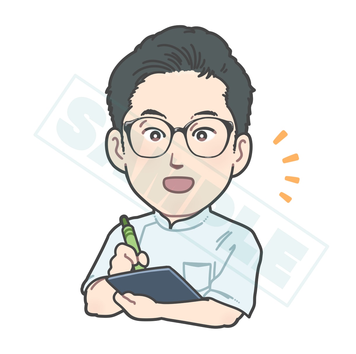 似顔絵イラスト お好みの絵柄に合わせて作成します デフォルメ似顔絵でSNS、名刺、HPのイメージアップに！ イメージ3
