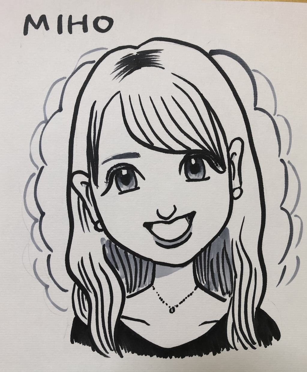 格安モノクロ似顔絵描きます ミニサイズの色紙に黒とグレーのコピックで似顔絵描きます イメージ2
