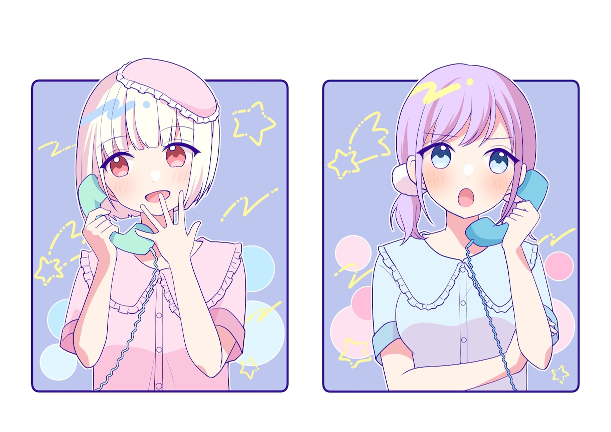 ゆるふわ×かわいい等身キャライラスト描きます ガーリーでふんわりした雰囲気のキャラが得意です！ イメージ3