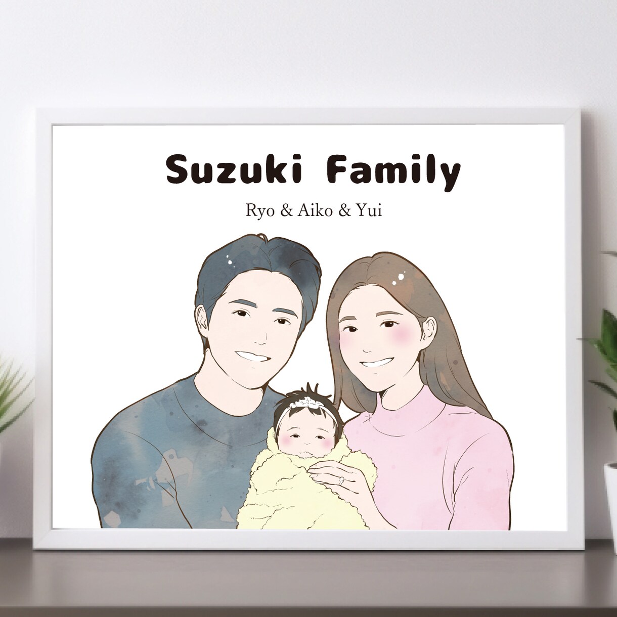 シンプルでやさしいタッチの似顔絵描きます ◎結婚式や誕生日などの記念日に◎家族・子供・赤ちゃん・ペット イメージ2
